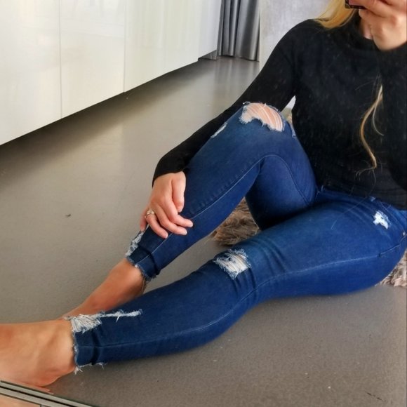 ASHELY Distressed Jeans - Picture 1 of 9